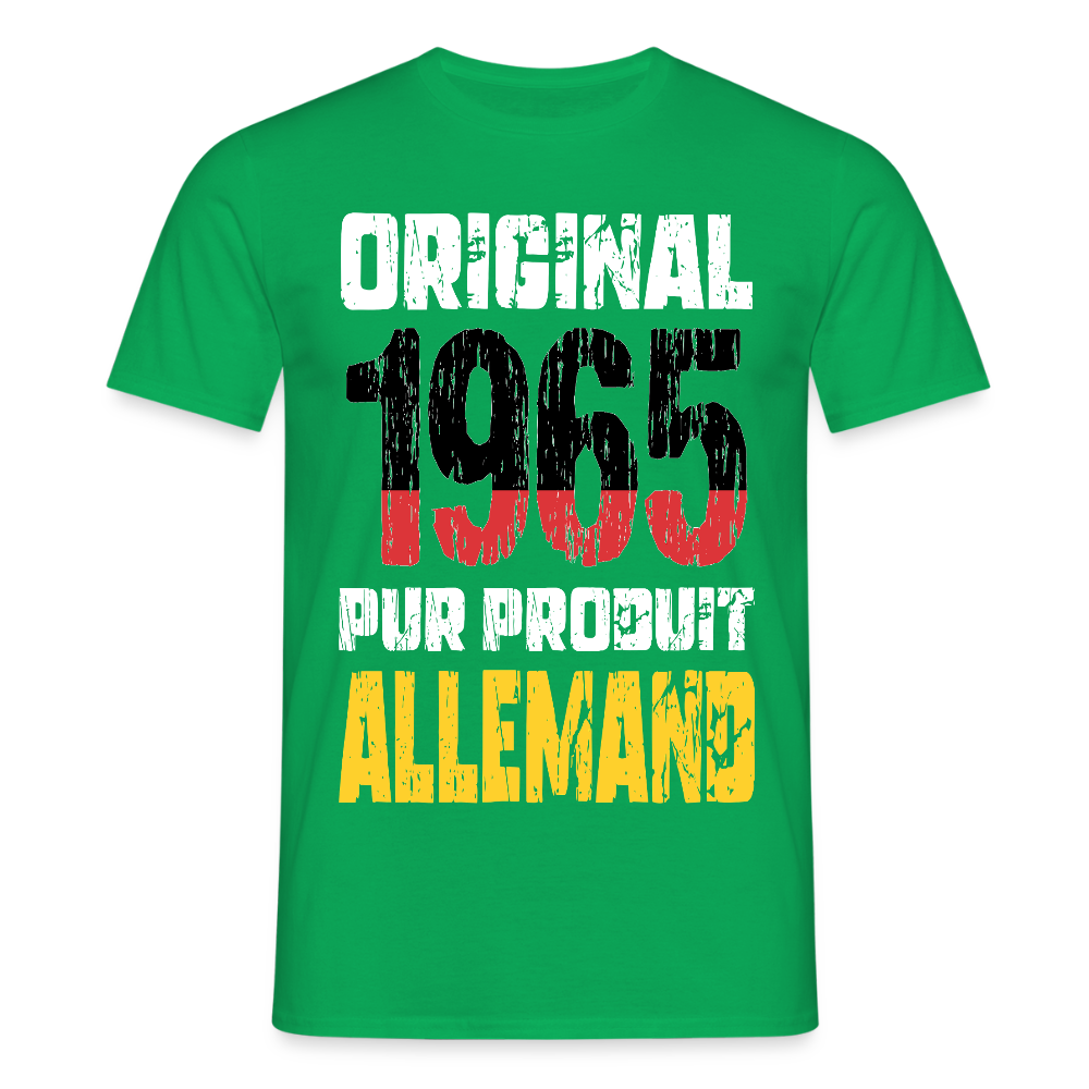 T-shirt Homme - Anniversaire 60 Ans - Original 1965 - Pur produit Allemand - vert