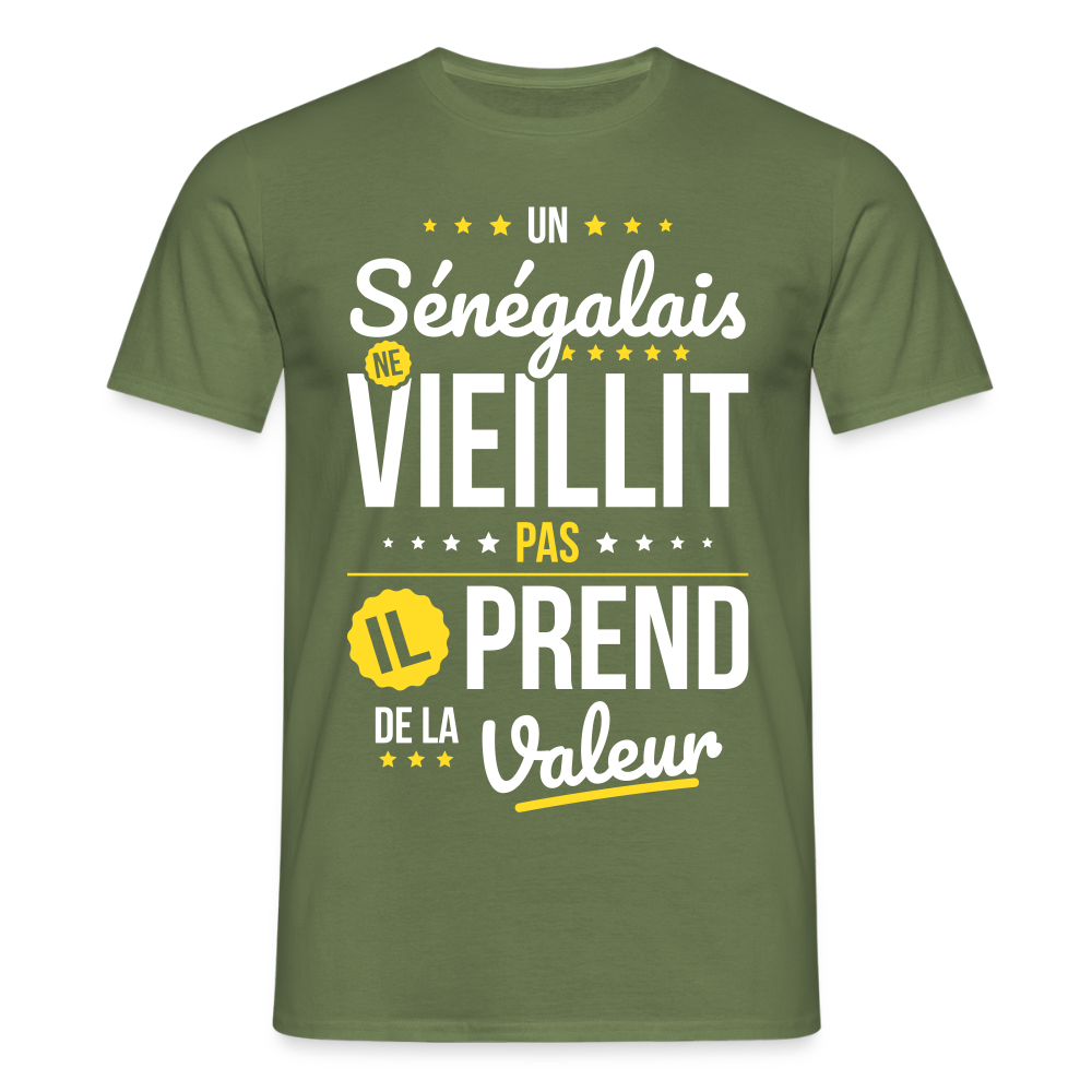 T-shirt Homme - Un Sénégalais ne vieillit pas - vert militaire