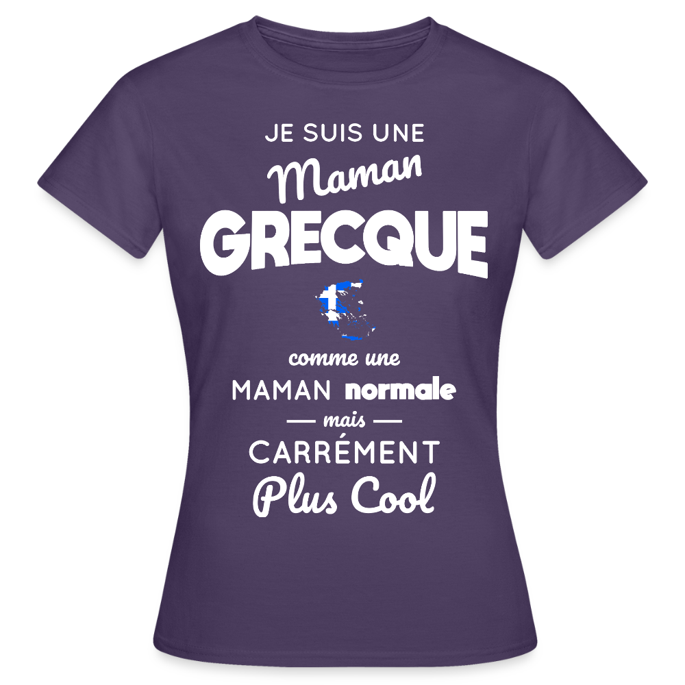 T-shirt Femme - Maman Grecque plus cool - violet foncé
