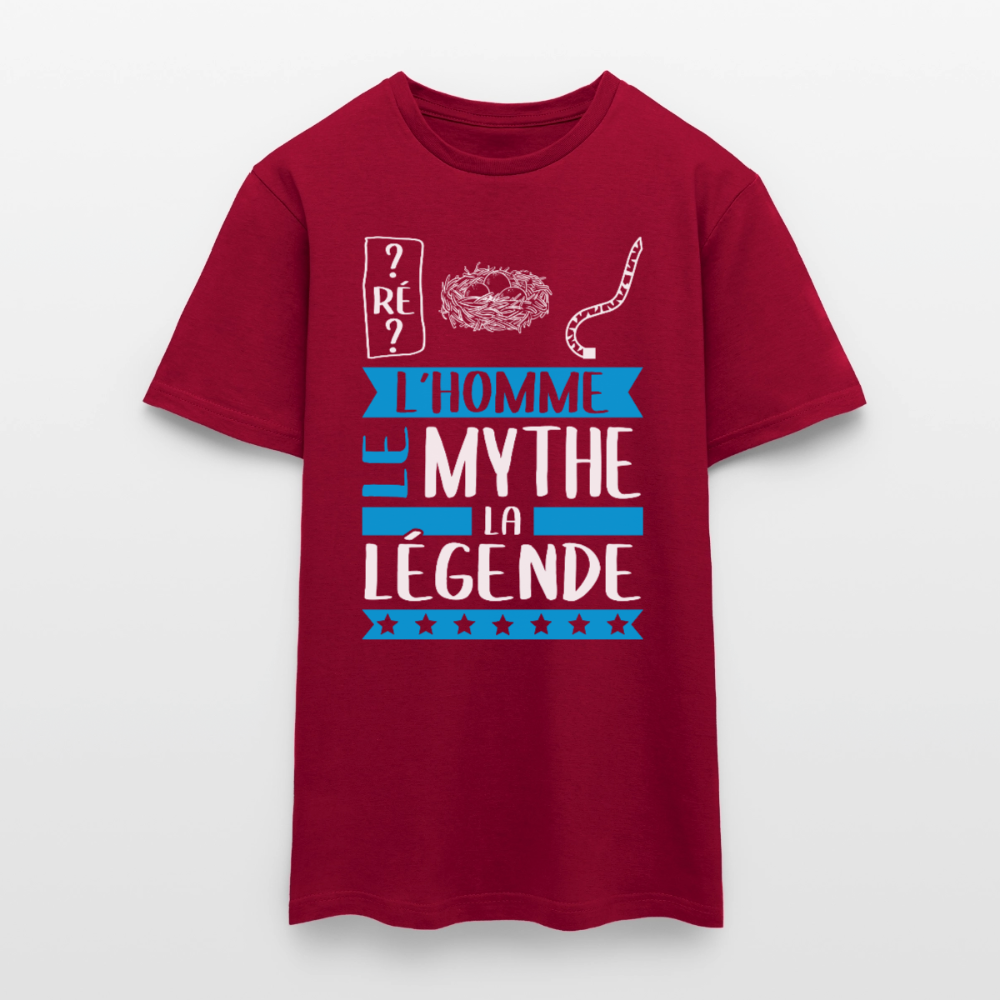 T-shirt homme Dominique rébus – L’homme, le mythe, la légende - rouge brique