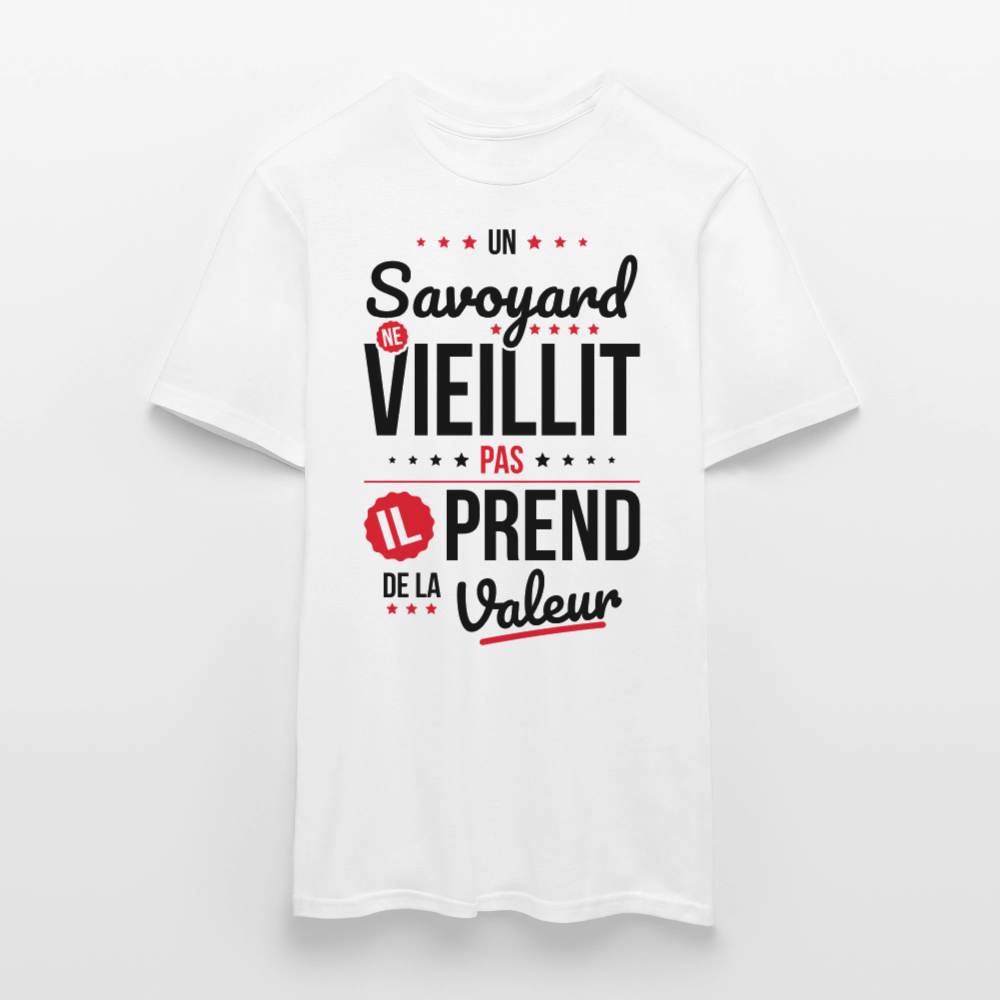 T-shirt Homme - Un Savoyard ne vieillit pas - blanc