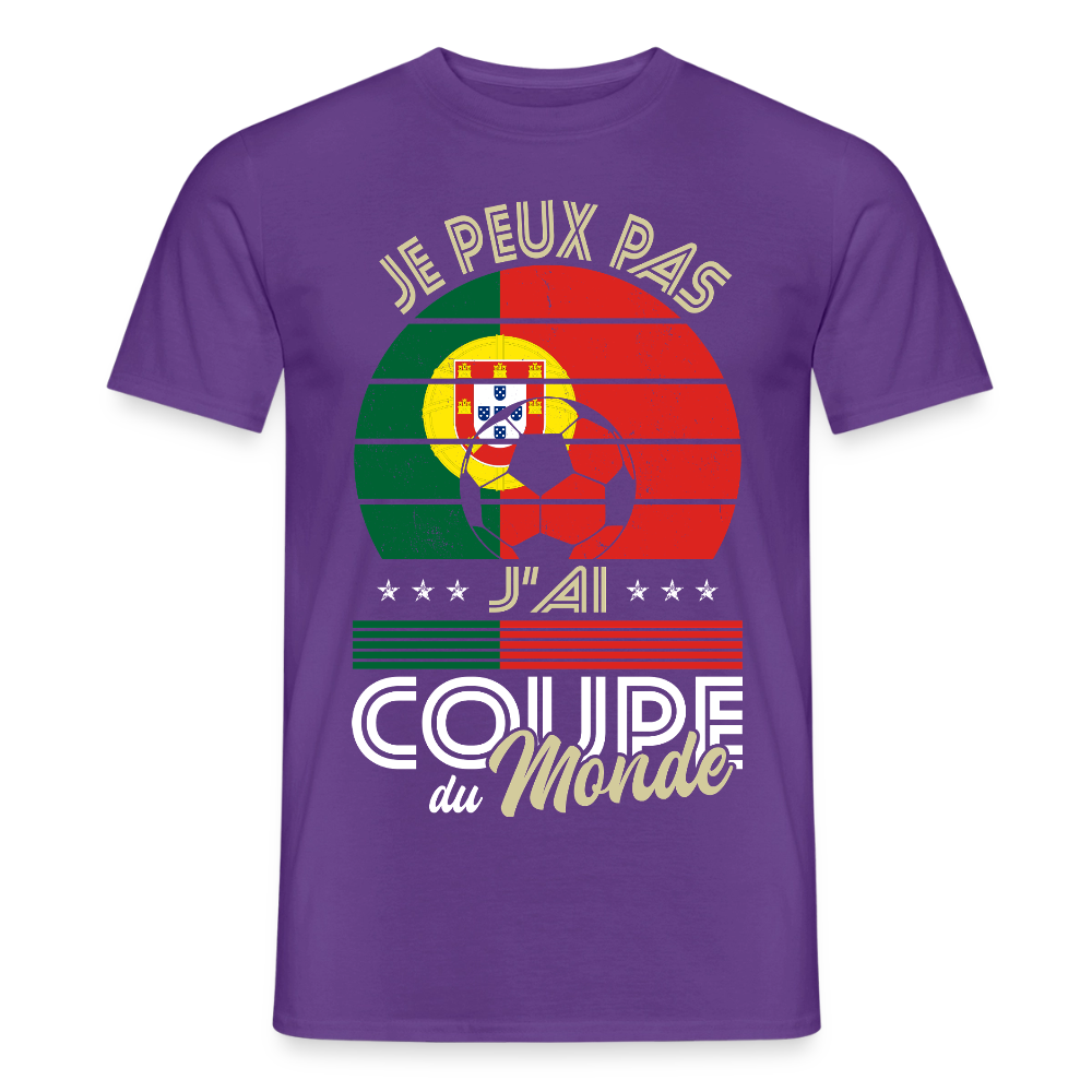 T-shirt Homme - Je peux pas j'ai Coupe du Monde - Portugal - violet