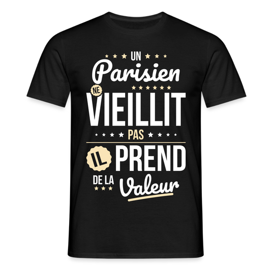 T-shirt Homme -  Un Parisien ne vieillit pas - noir