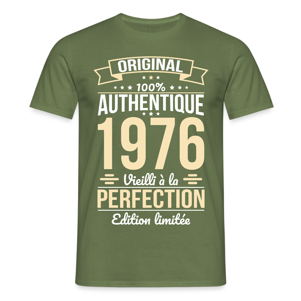 T-shirt homme anniversaire 50 ans – Édition limitée 1976 - vert militaire