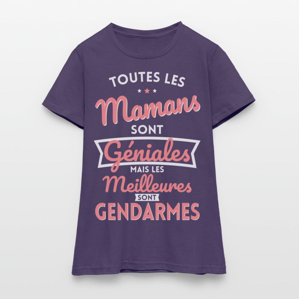T-shirt Femme - Mamans géniales - Les meilleures sont gendarmes - violet foncé