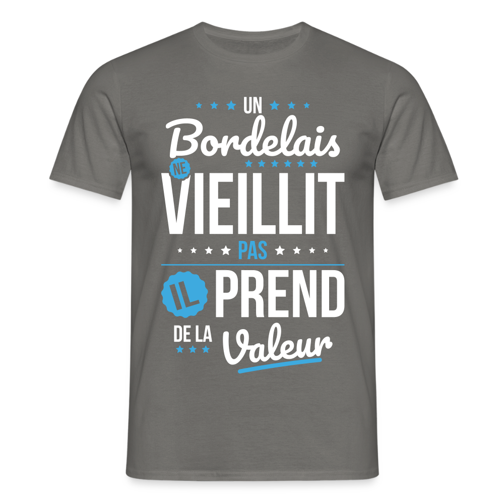 T-shirt Homme - Un Bordelais ne vieillit pas - gris graphite
