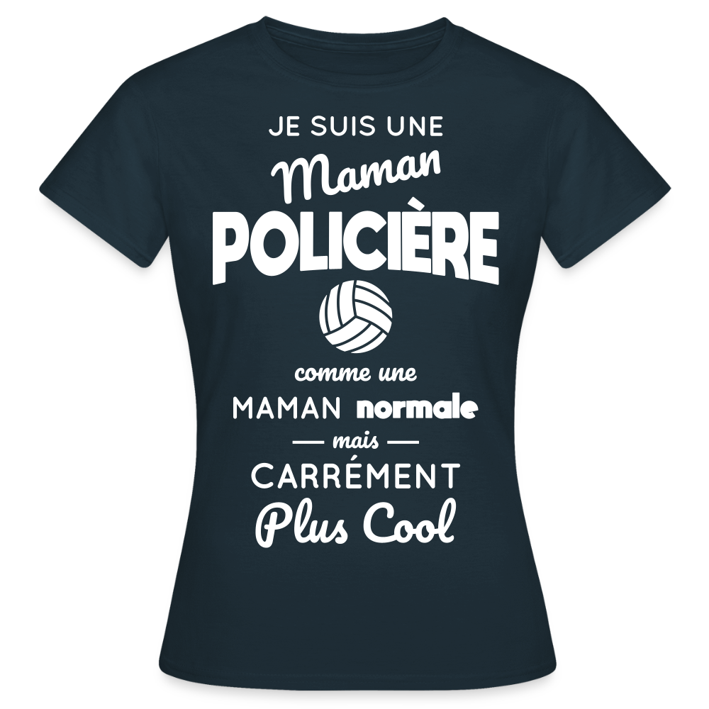 T-shirt Femme - Maman policière plus cool - marine