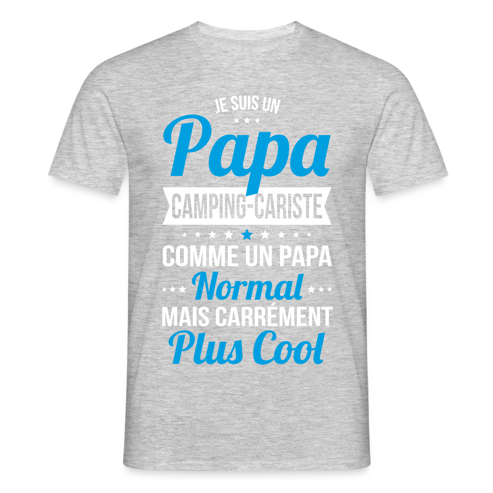 T-shirt Homme - Papa camping-cariste plus cool - gris chiné
