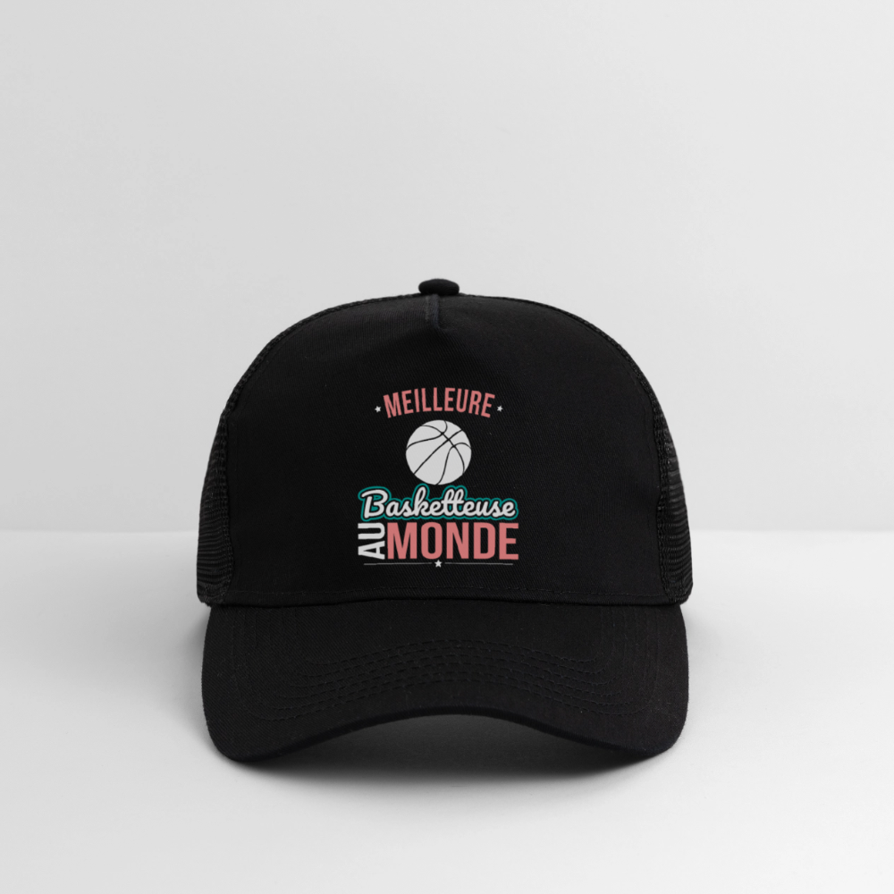 Casquette Trucker - Meilleure basketteuse au monde - noir/noir