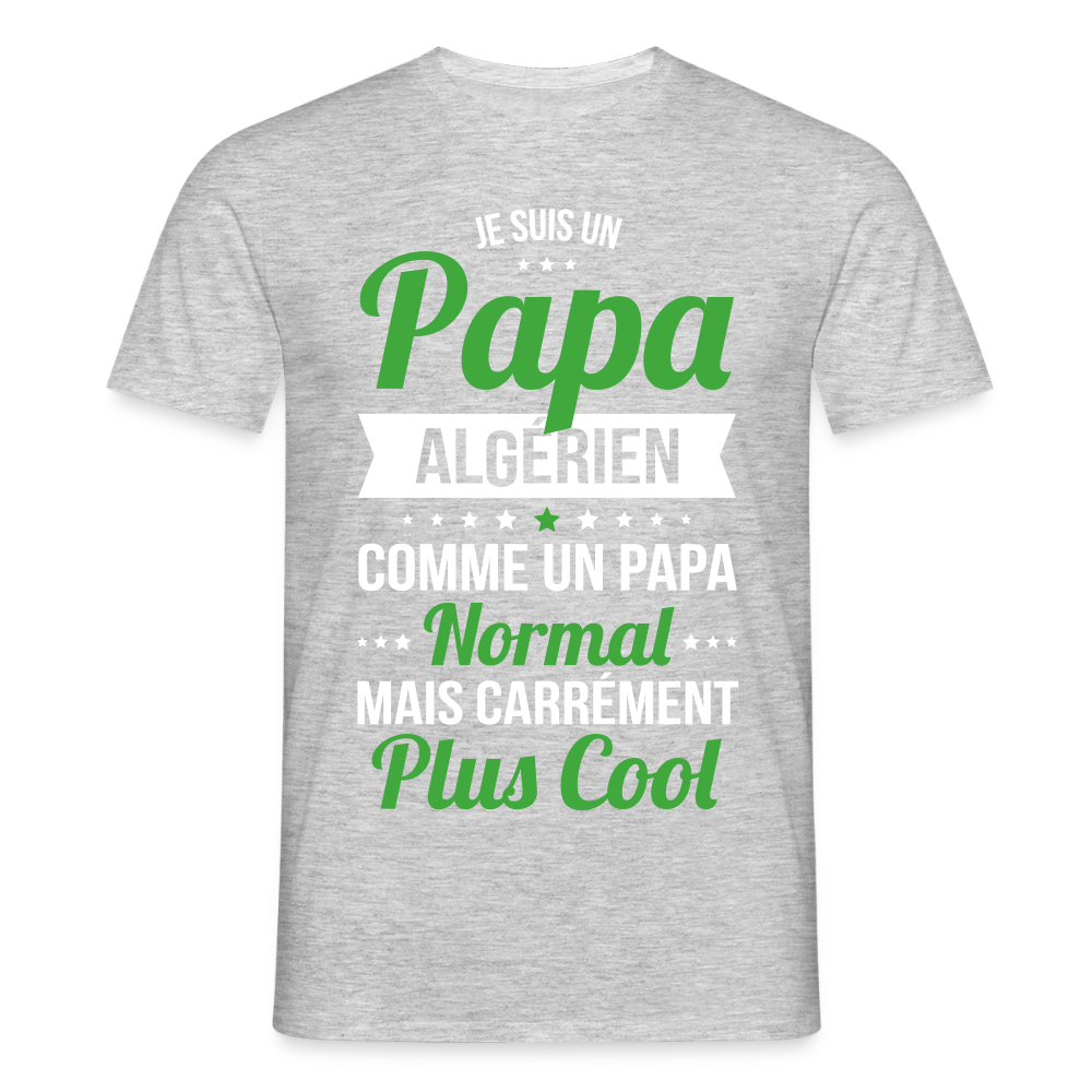 T-shirt Homme - Papa Algérien Plus Cool - gris chiné