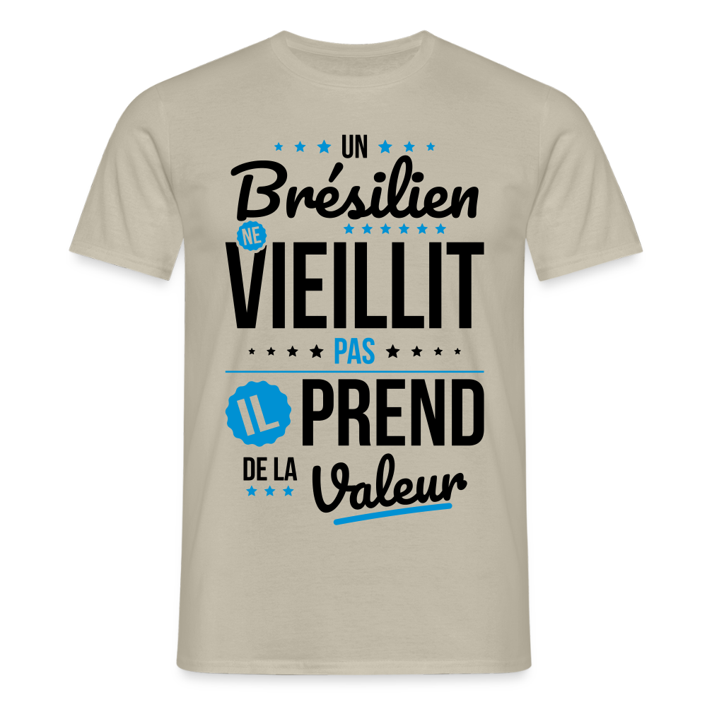 T-shirt Homme - Un Brésilien ne vieillit pas - beige sable