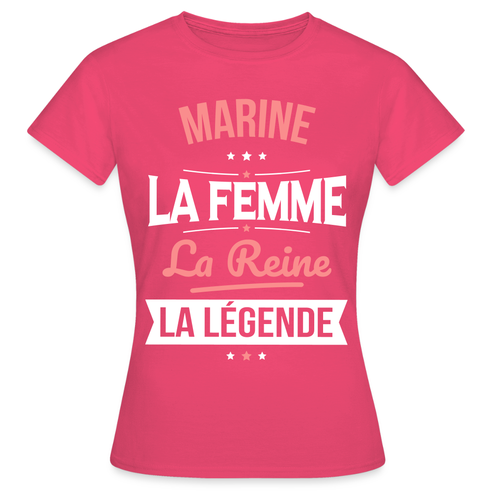 T-shirt Femme - Marine - la Femme - la Reine - la Légende - rose azalée