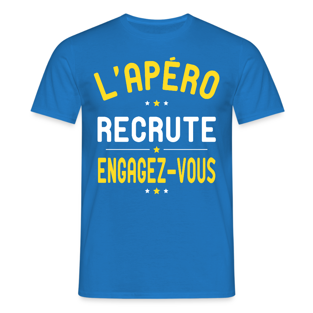 T-shirt Homme - L'apéro recrute - bleu royal