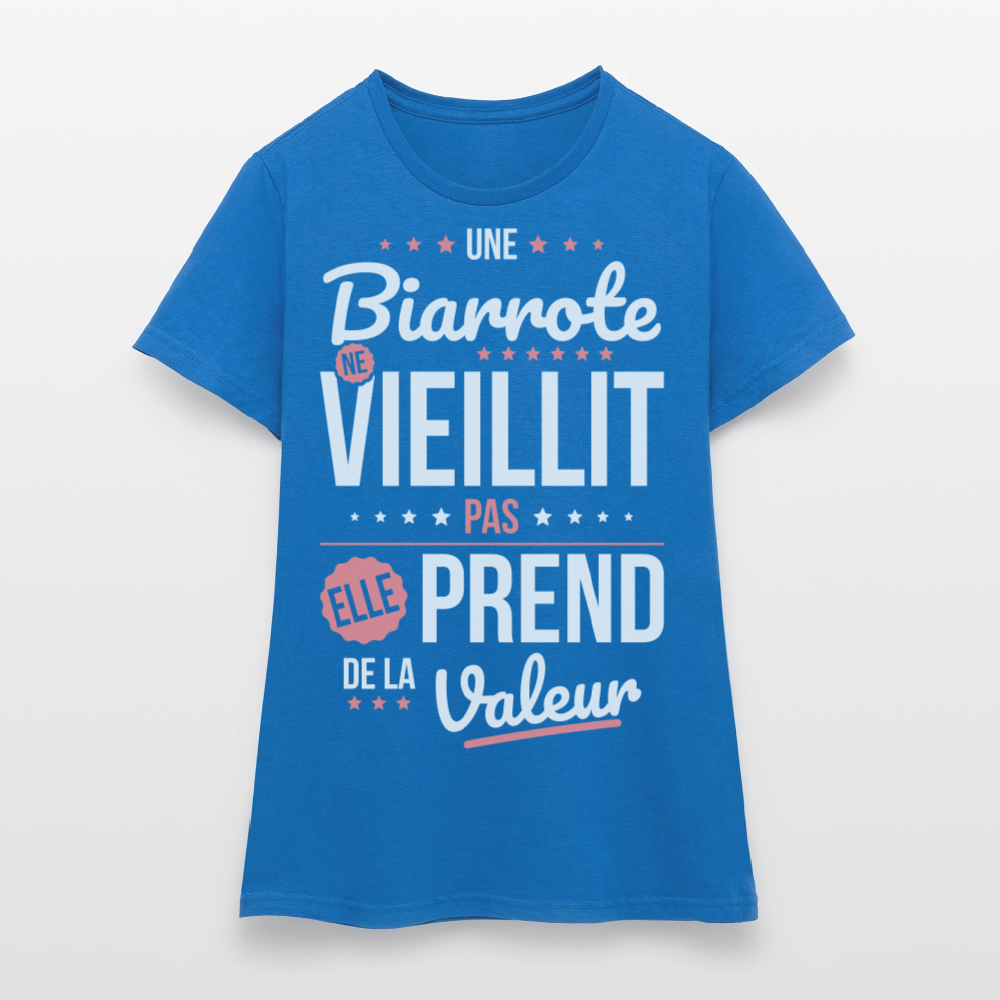 T-shirt Femme - Une Biarrote ne vieillit pas - bleu royal