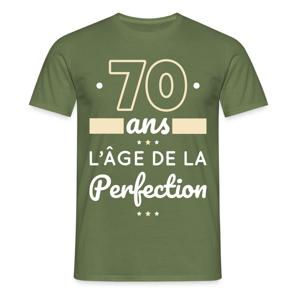 T-shirt Homme - 70 ans l'âge de la perfection - vert militaire