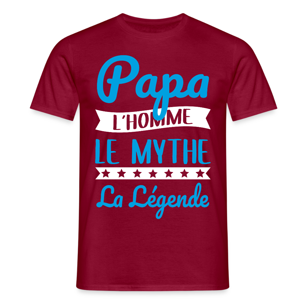 T-shirt Homme - Papa L'Homme le Mythe la Légende - rouge brique