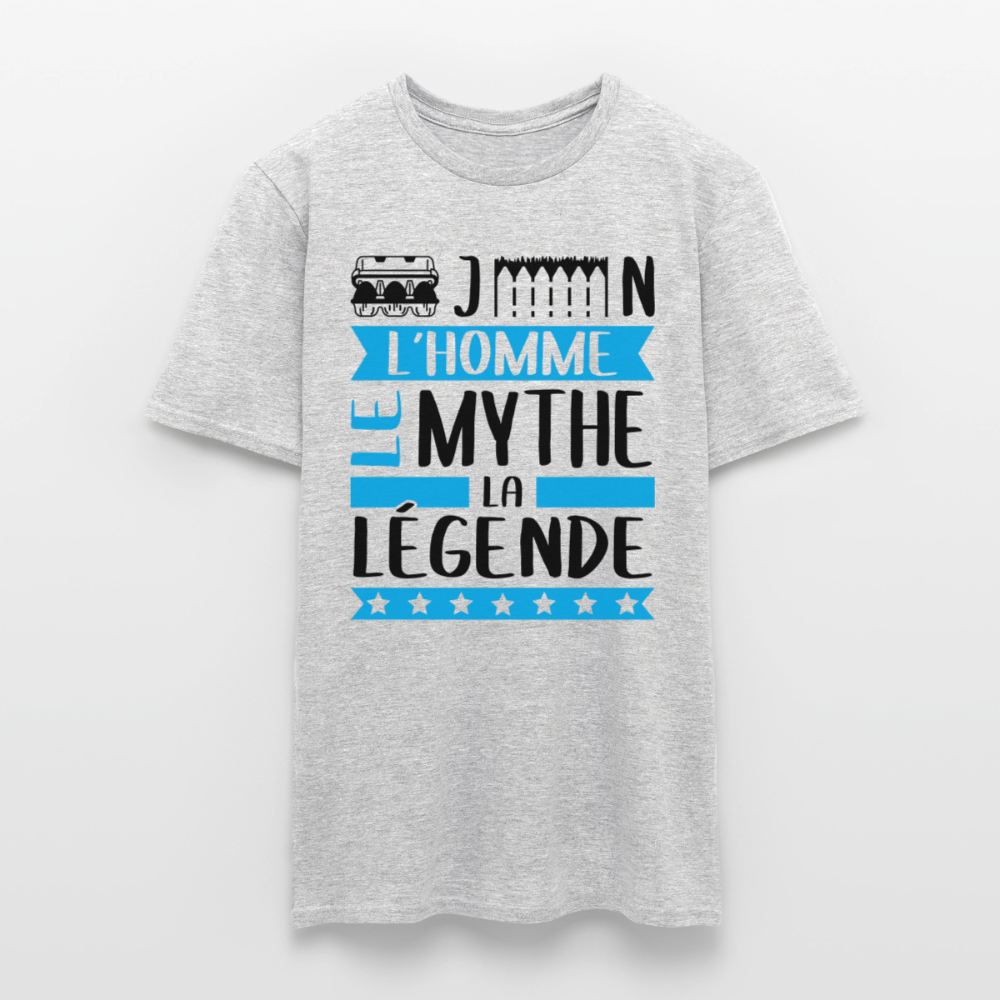 T-shirt homme coloris clair Eugène rébus – L’homme, le mythe, la légende - gris chiné