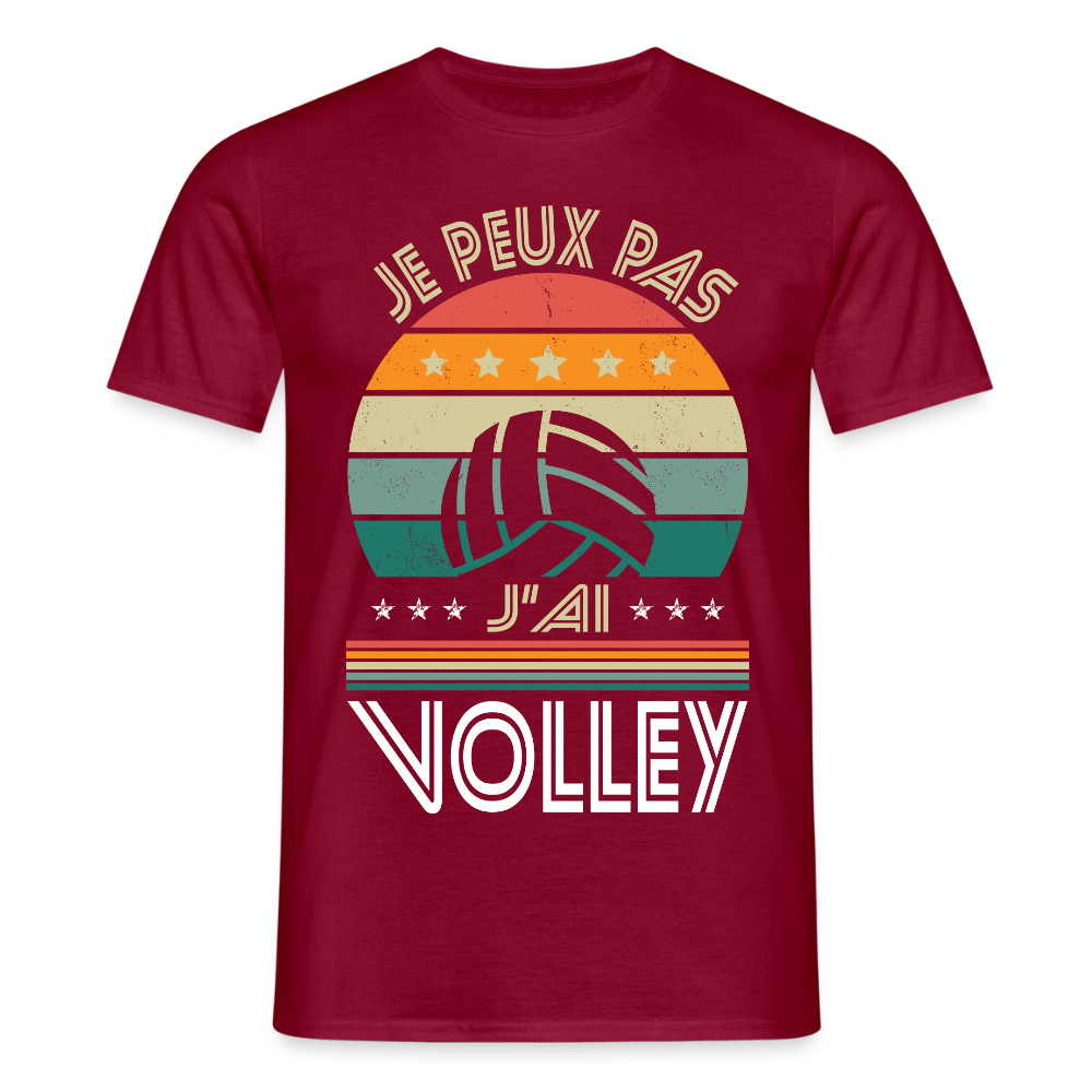 T-shirt Homme - Je peux pas j'ai Volley - rouge brique