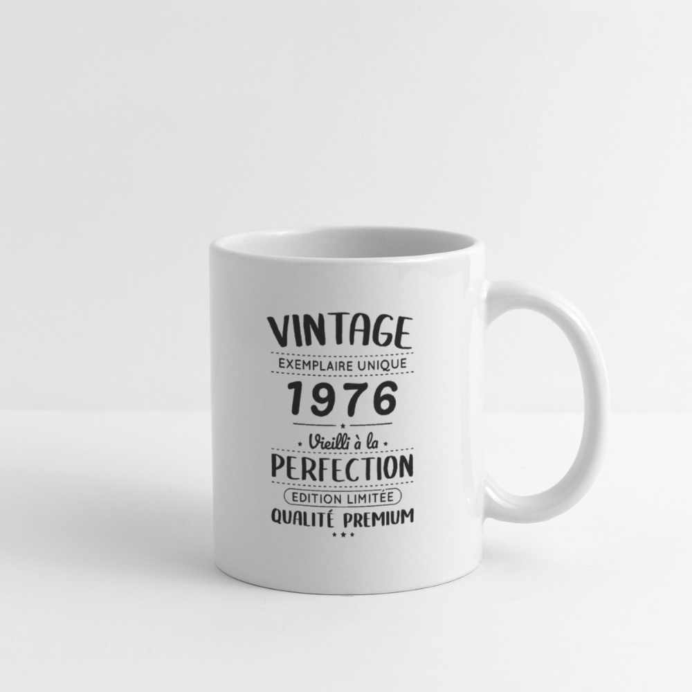 Mug blanc anniversaire homme 50 ans – Vintage 1976 – Perfection - blanc