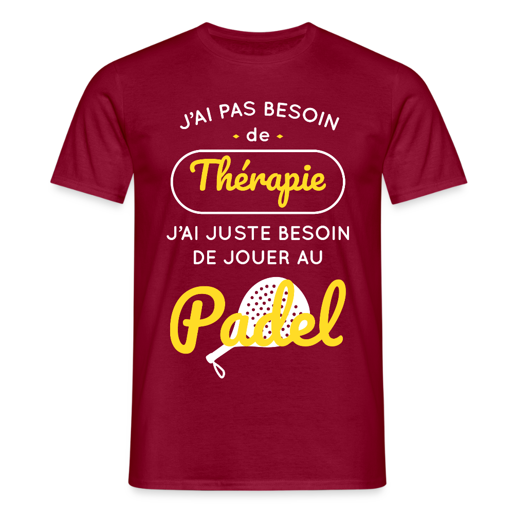 T-shirt Homme - Besoin De Jouer Au Padel - rouge brique