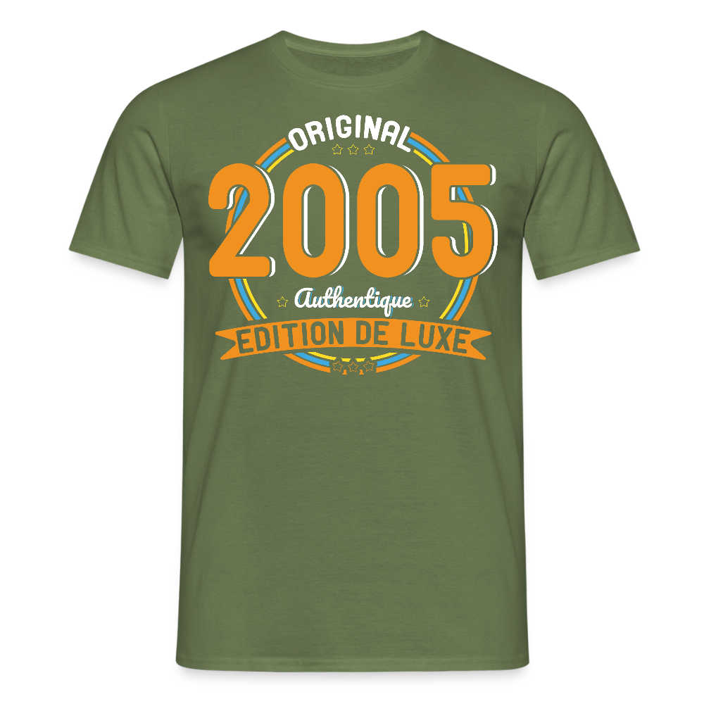 T-shirt Homme - Anniversaire 20 Ans - Original 2005 Authentique - vert militaire