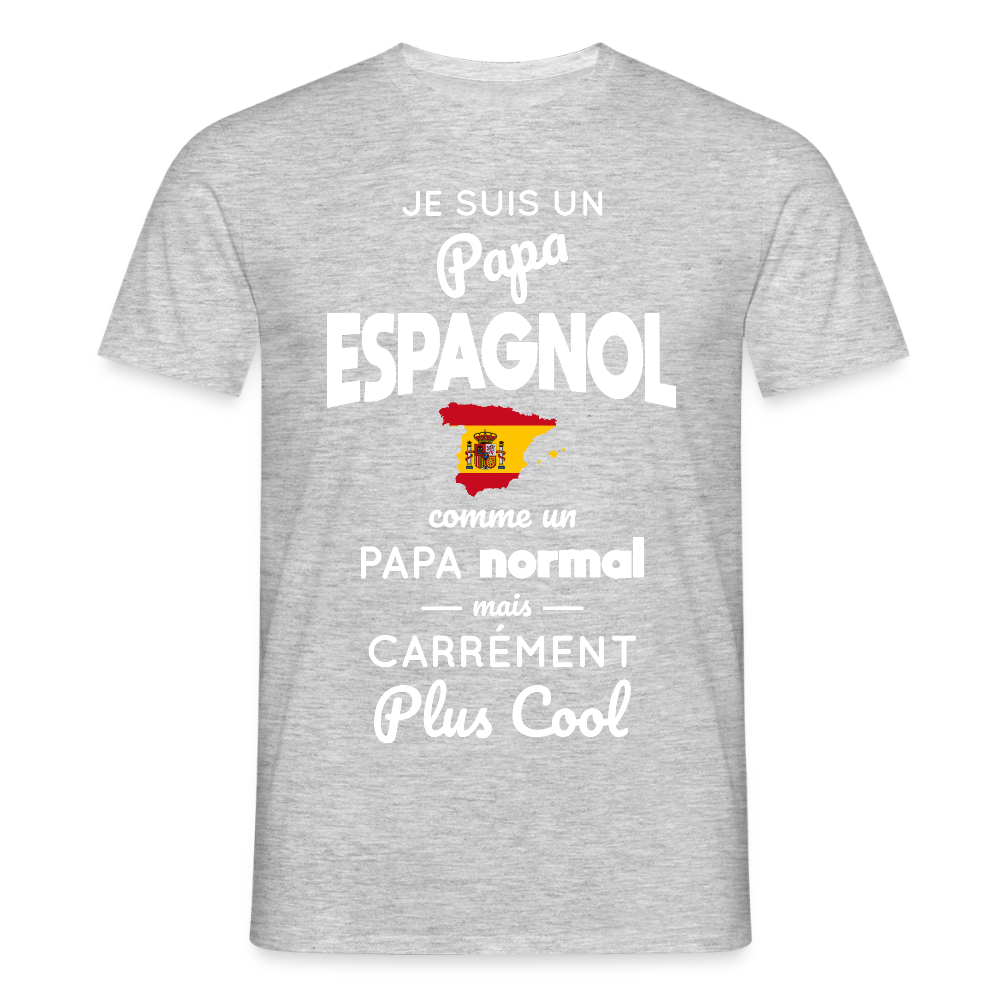 T-shirt Homme - Papa Espagnol Plus Cool - gris chiné