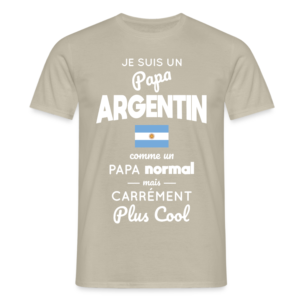 T-shirt Homme - Papa Argentin Plus Cool - beige sable
