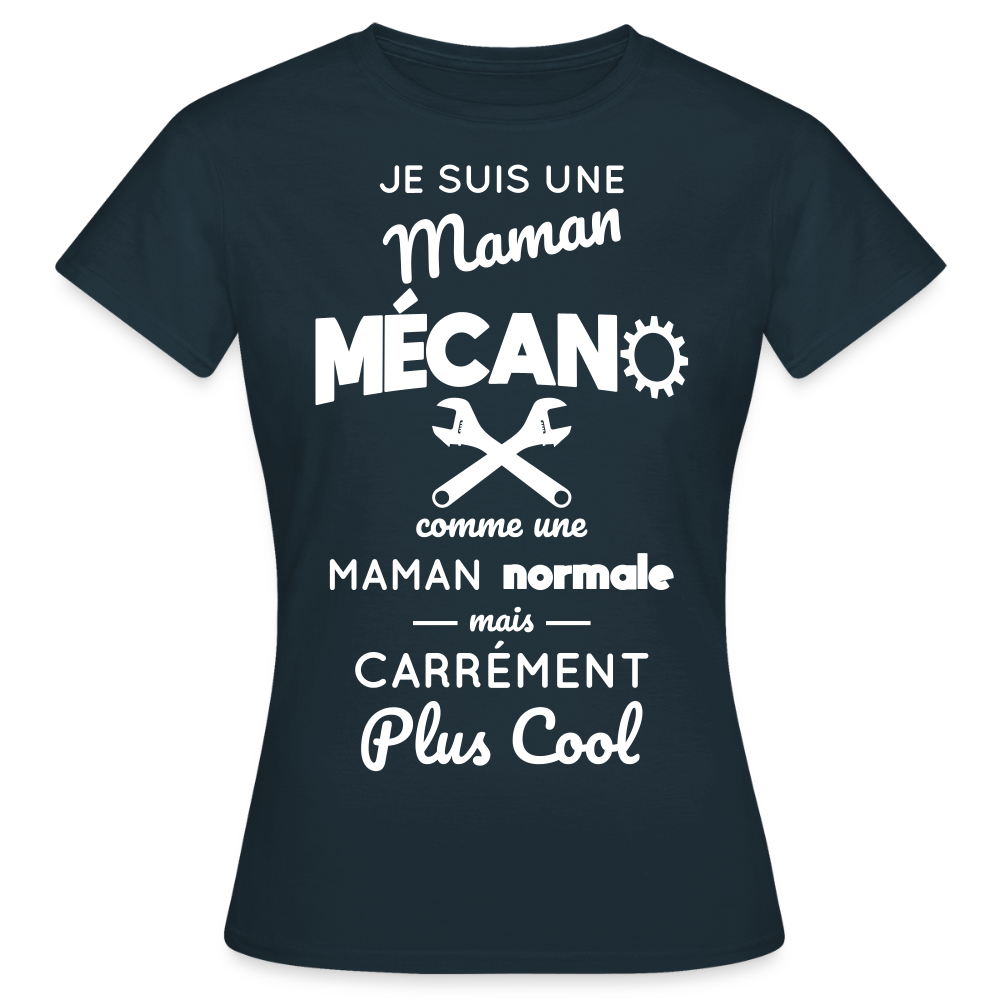 T-shirt Femme - Maman mécano plus cool - marine