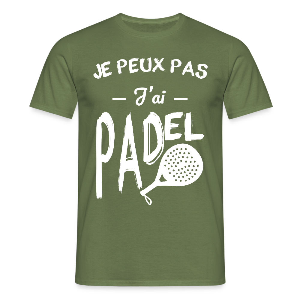 T-shirt padel Homme - Je peux pas j'ai padel - vert militaire