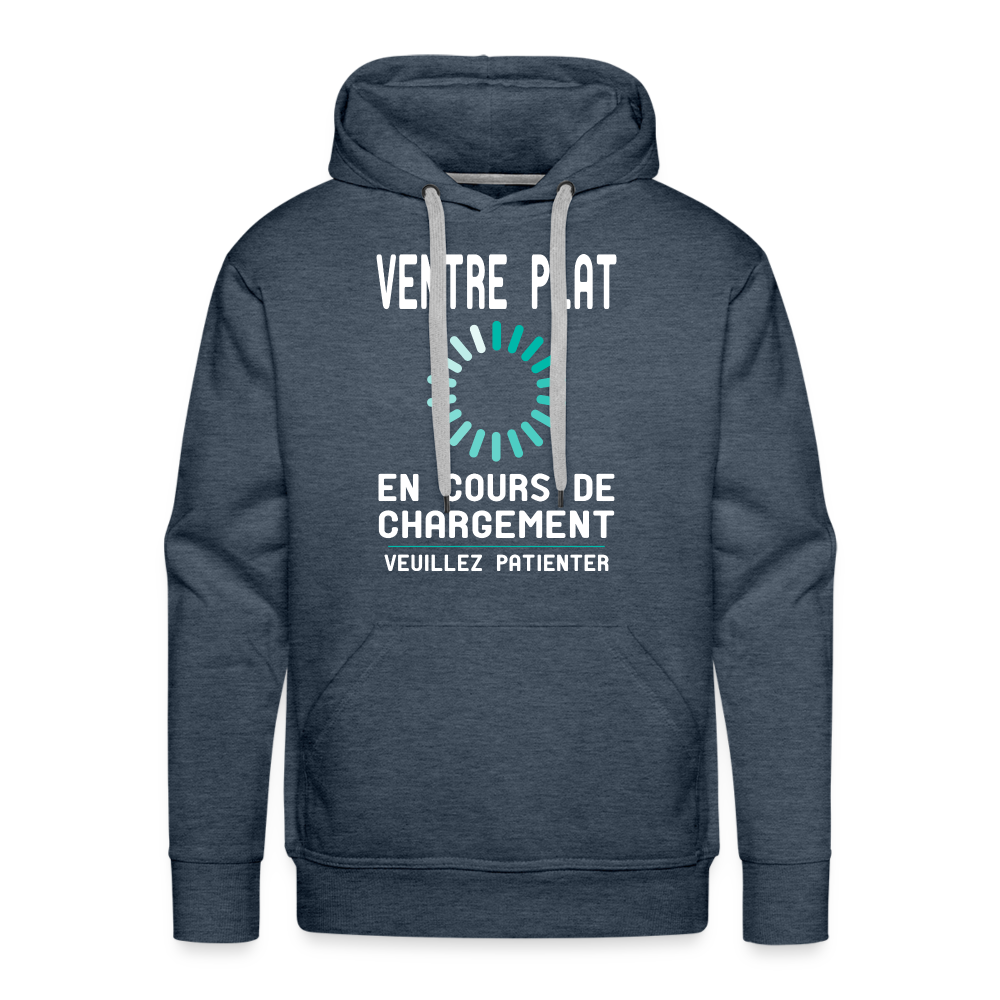 Sweat à capuche Premium Homme - Ventre plat en cours de chargement - bleu jeans