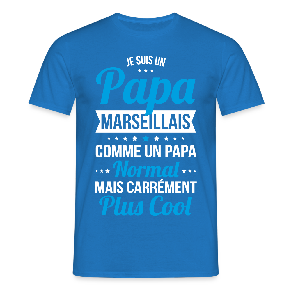 T-shirt Homme - Papa Marseillais Plus Cool - bleu royal