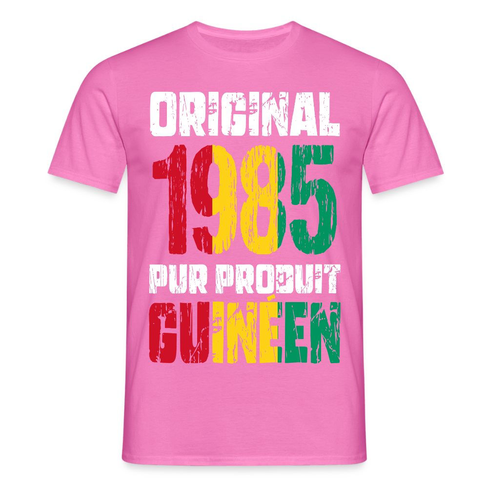 T-shirt Homme - Anniversaire 40 Ans - Original 1985 - Pur produit Guinéen - rose