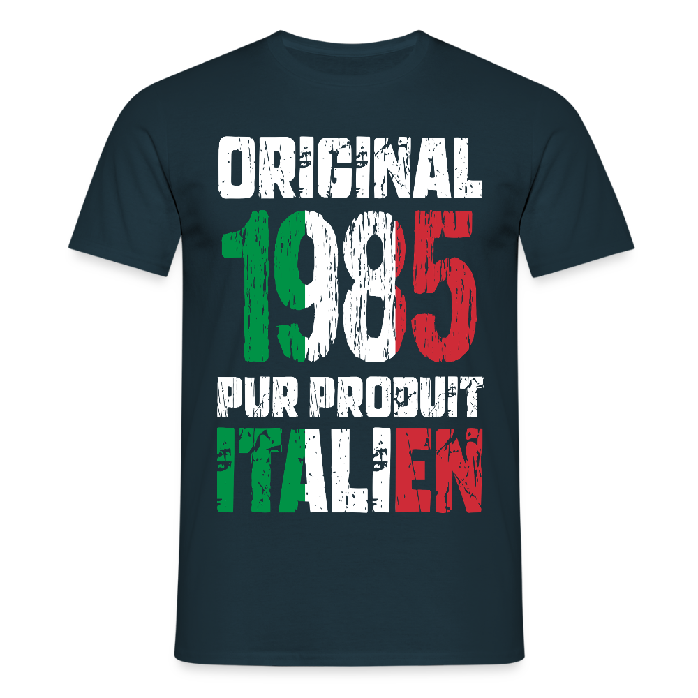 T-shirt Homme - Anniversaire 40 Ans - Original 1985 - Pur produit Italien - marine