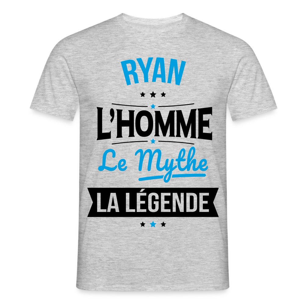T-shirt Homme - Ryan - l'Homme - le Mythe - la Légende - gris chiné