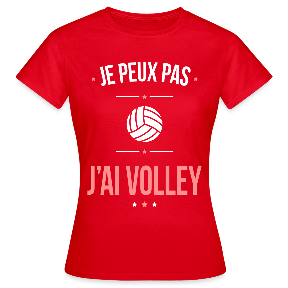 T-shirt Femme - Je peux pas j'ai Volley - rouge