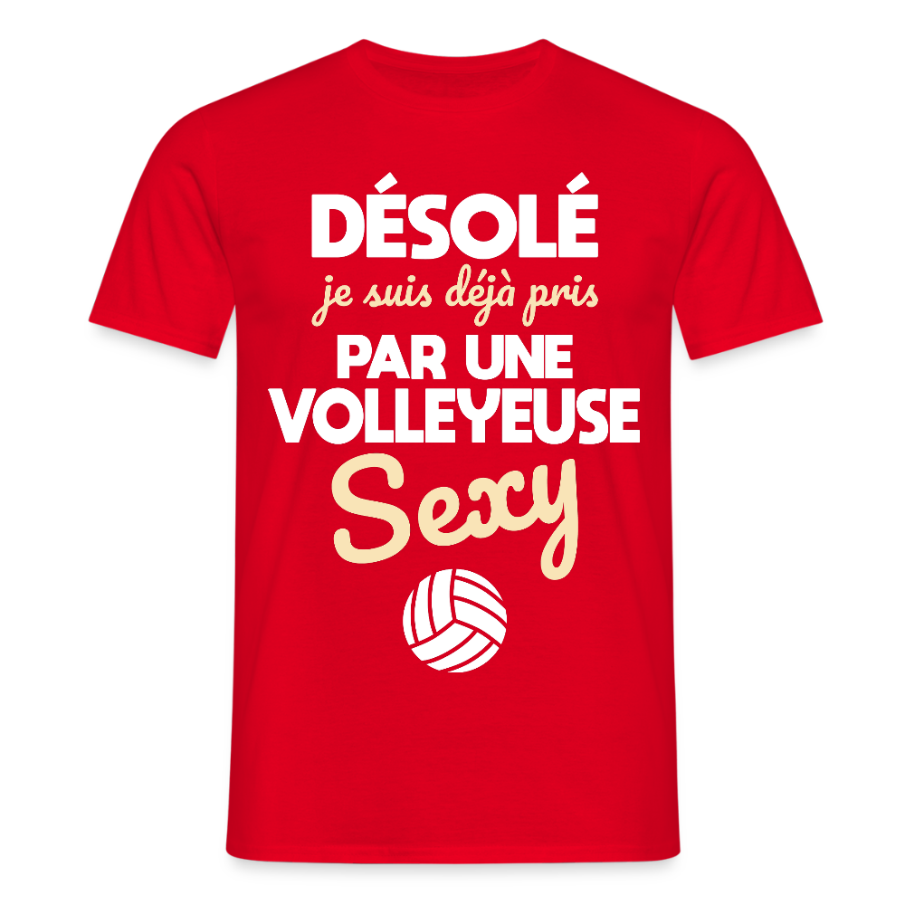 T-shirt Homme - Je suis pris par une volleyeuse sexy - rouge