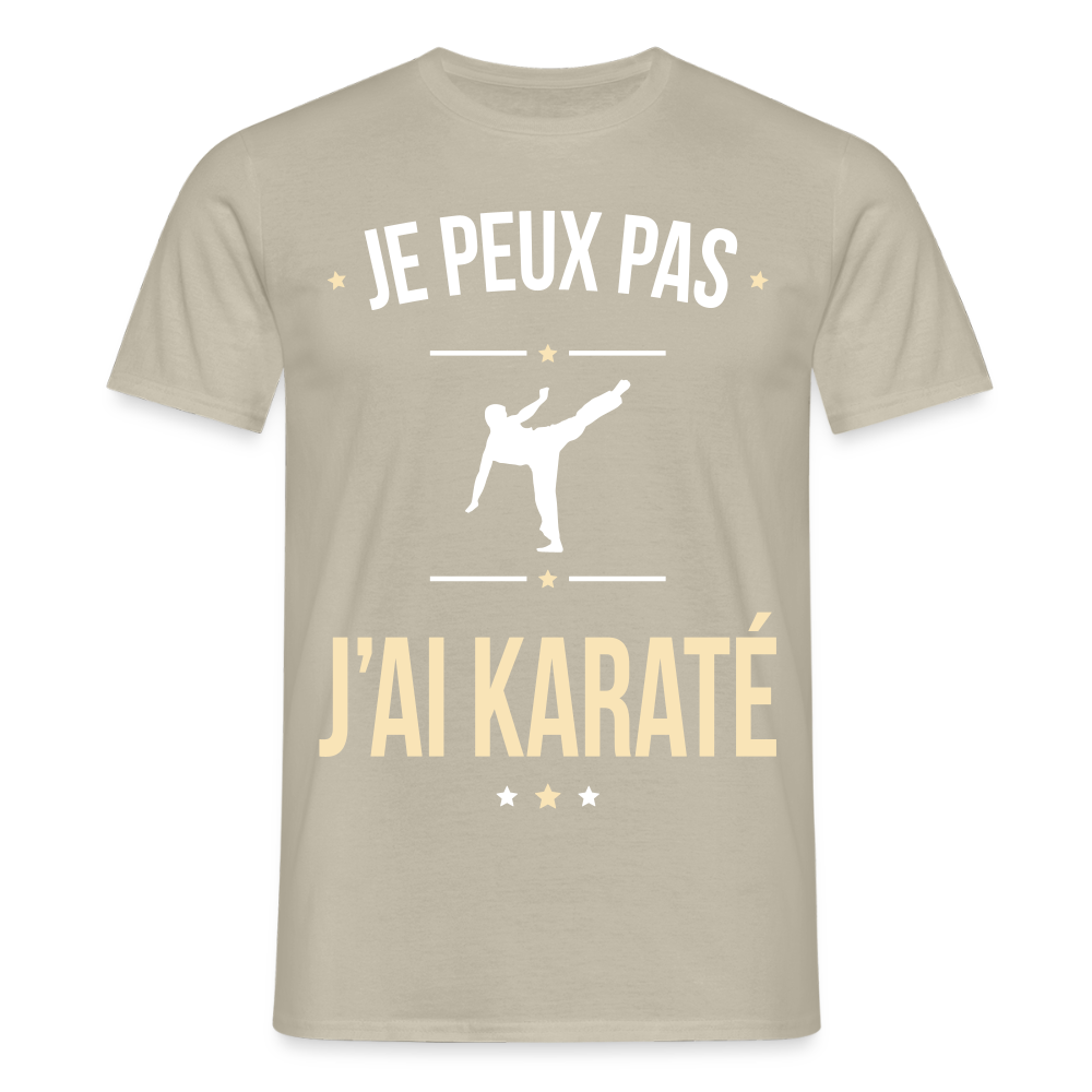 T-shirt Homme - Je peux pas j'ai Karaté - beige sable