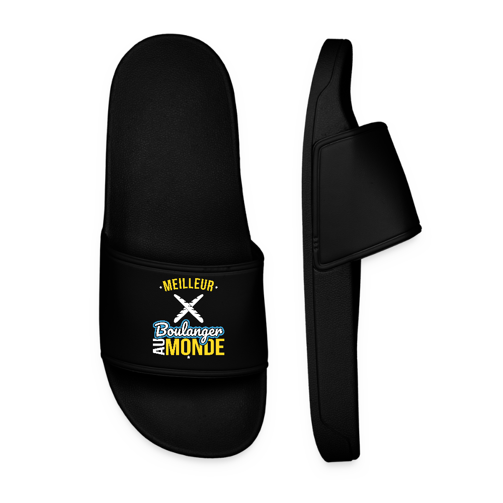 Claquettes Homme - Meilleur boulanger au monde - noir