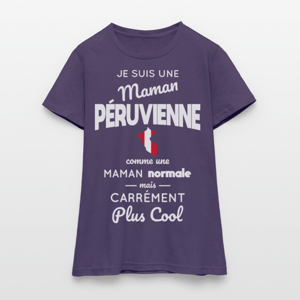 T-shirt Femme - Maman Péruvienne plus cool - violet foncé