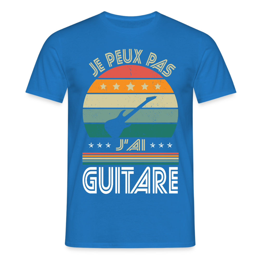 T-shirt Homme - Je peux pas j'ai Guitare - bleu royal