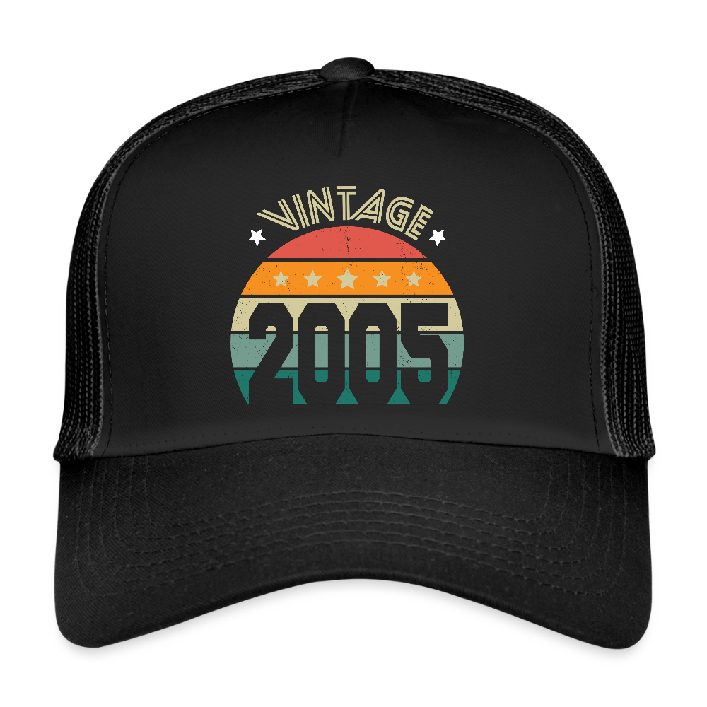 Casquette Trucker - Anniversaire 20 Ans - Vintage 2005 - noir/noir