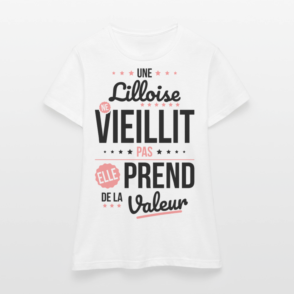 T-shirt Femme - Une Lilloise ne vieillit pas - blanc