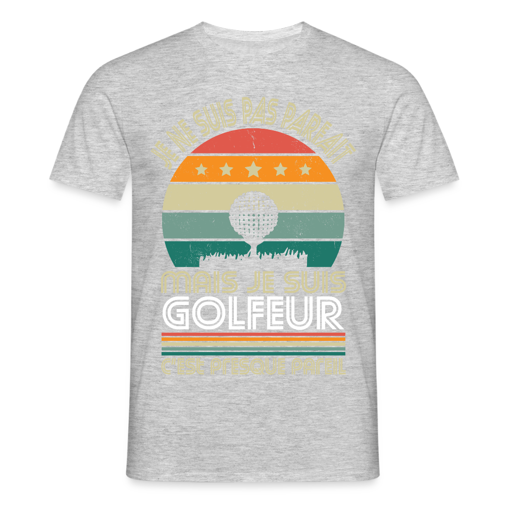 T-shirt Homme - Je ne suis pas parfait mais je suis Golfeur - gris chiné