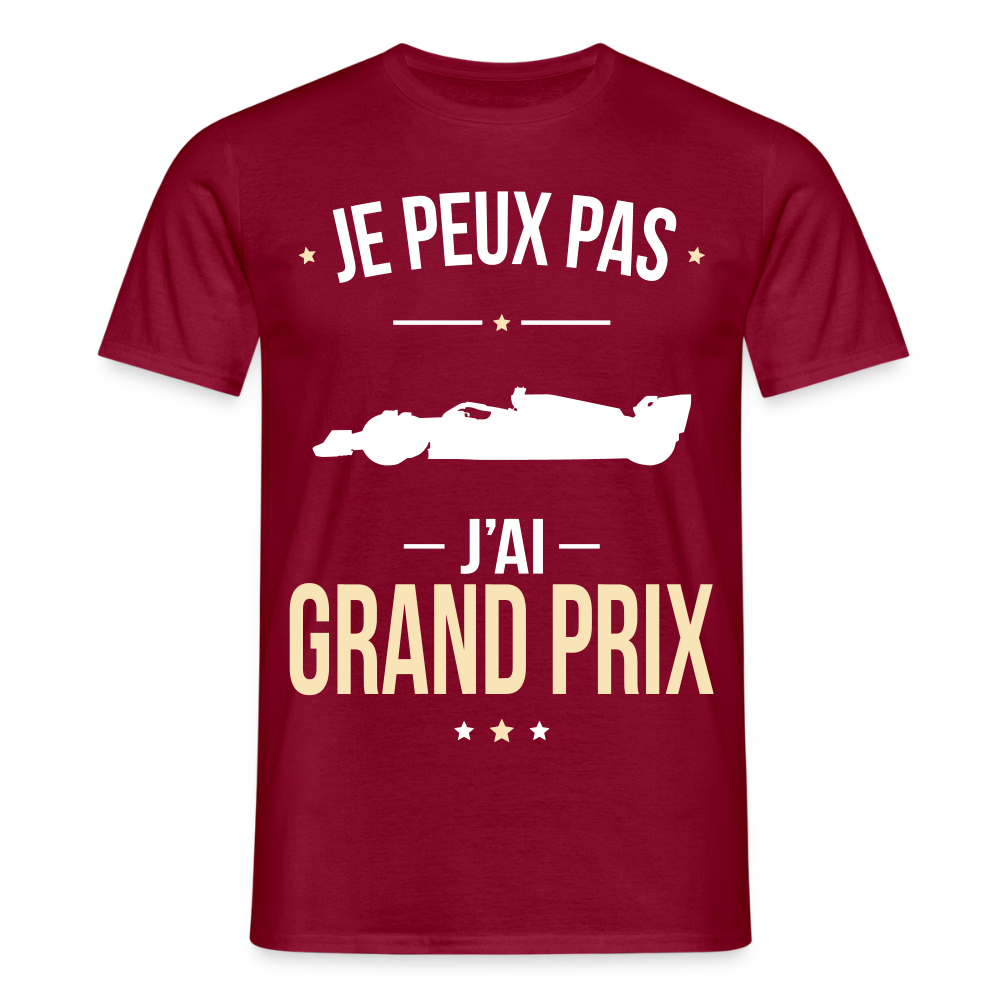 T-shirt Homme - Je peux pas j'ai Grand Prix - rouge brique