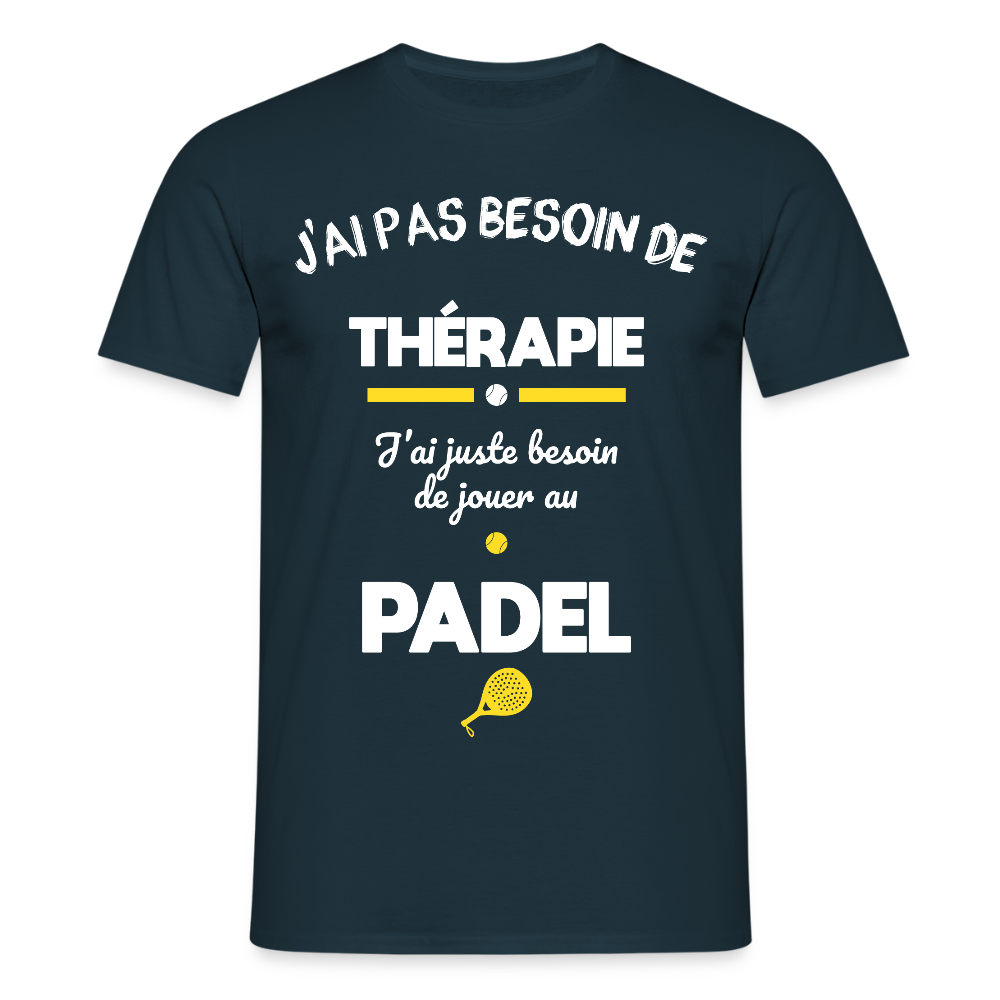 T-shirt Homme - Besoin De Jouer Au Padel - marine