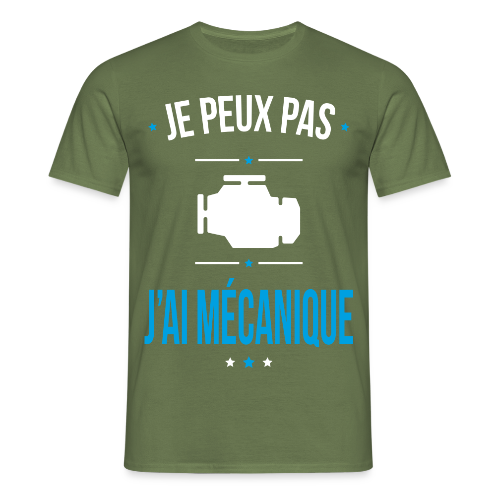 T-shirt Homme - Je peux pas j'ai Mécanique - vert militaire