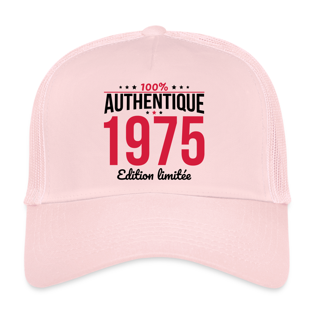Casquette Trucker - Anniversaire 50 Ans - 100% Authentique 1975 - rose pâle