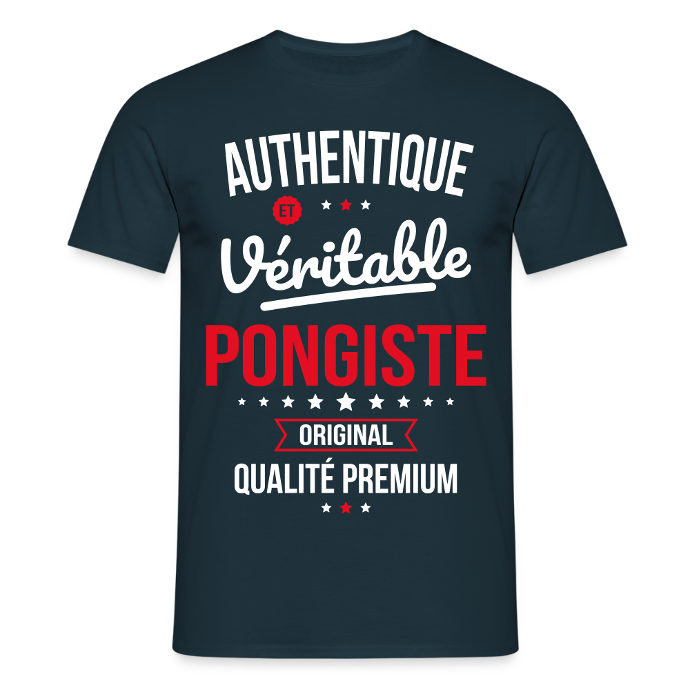 T-shirt Homme - Authentique et véritable Pongiste - marine