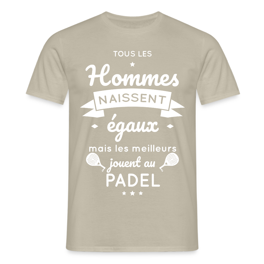 T-shirt Homme - Les Meilleurs Jouent Au Padel - beige sable