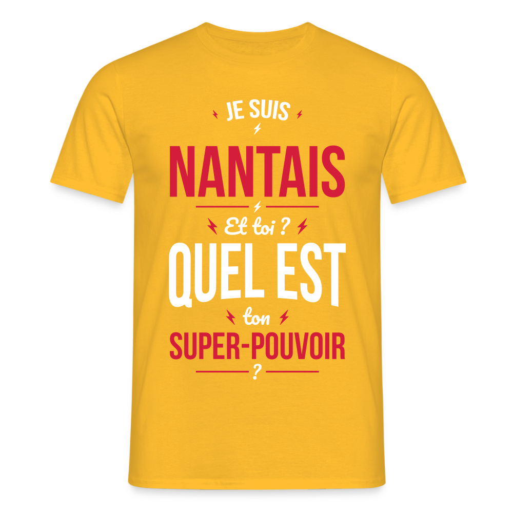 T-shirt Homme - Je suis Nantais - Super-pouvoir - jaune